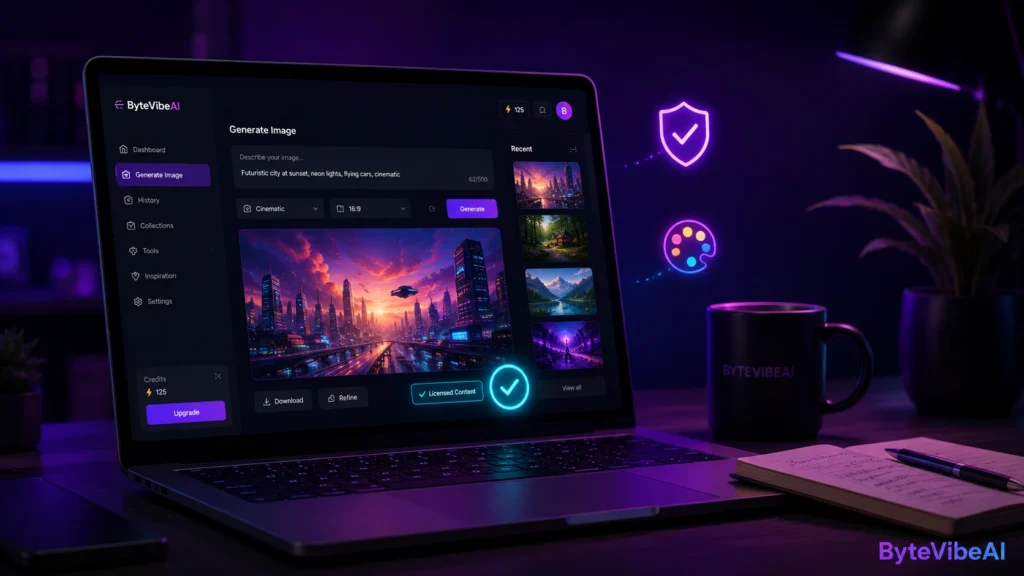 Adobe Firefly for Blog Visuals Adobe Firefly dashboard generating copyright-safe blog images