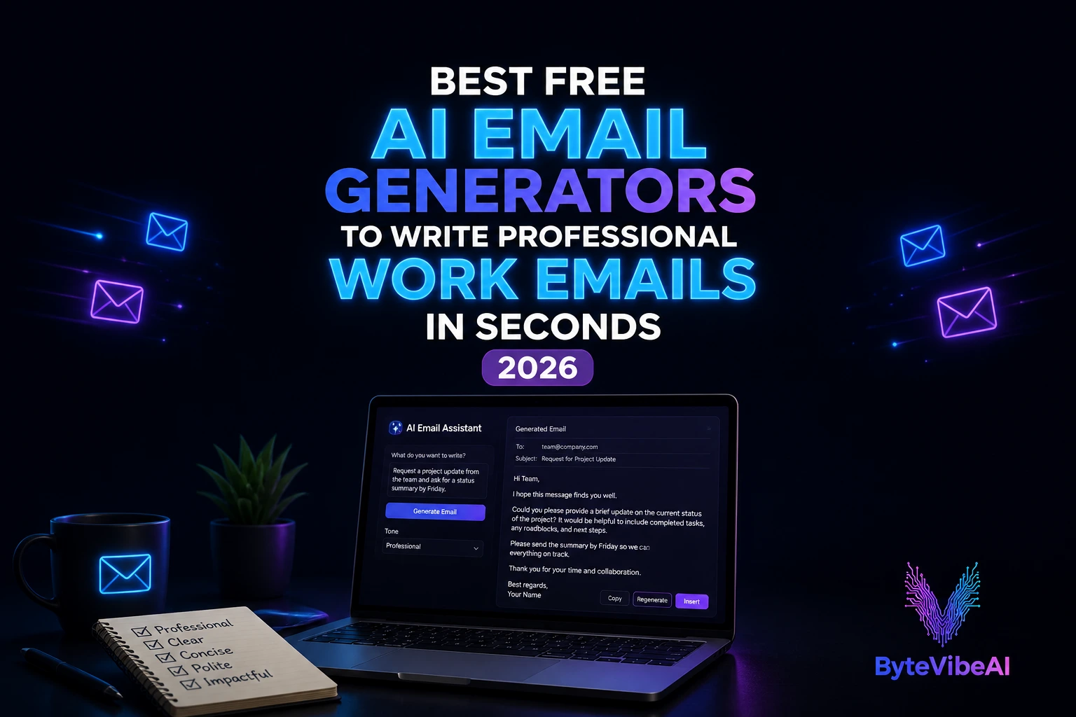 Best free AI email generators to write professional work emails in seconds in 2026