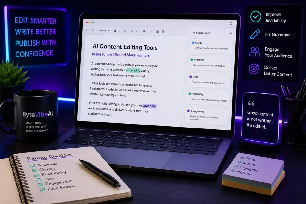 AI Content Editing Tools helping writers improve readability and content quality