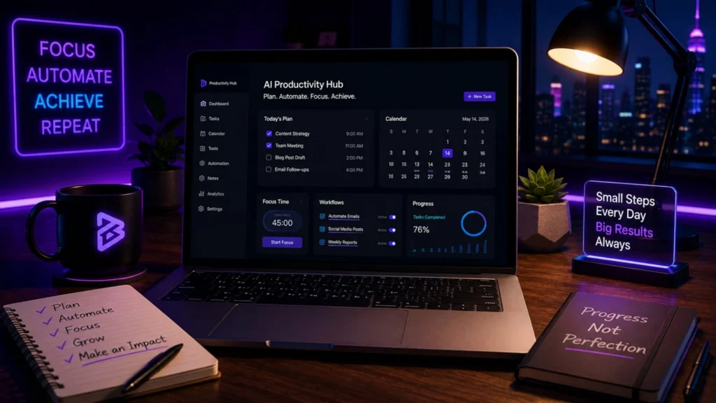 Top Free AI Tools for Remote Workers helping professionals automate daily tasks and improve productivity