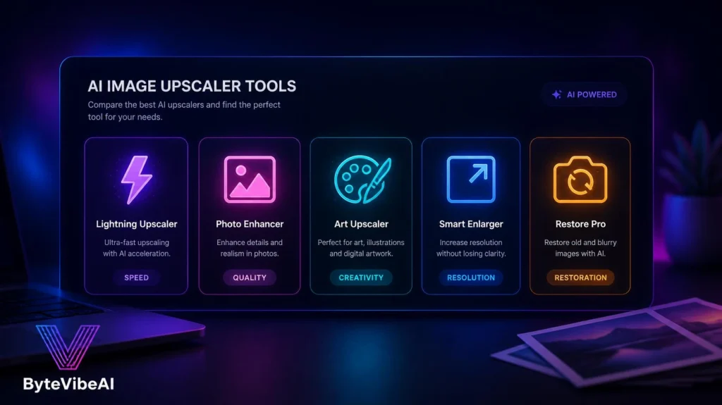 Overview of free AI image upscaler tools for low-resolution photos