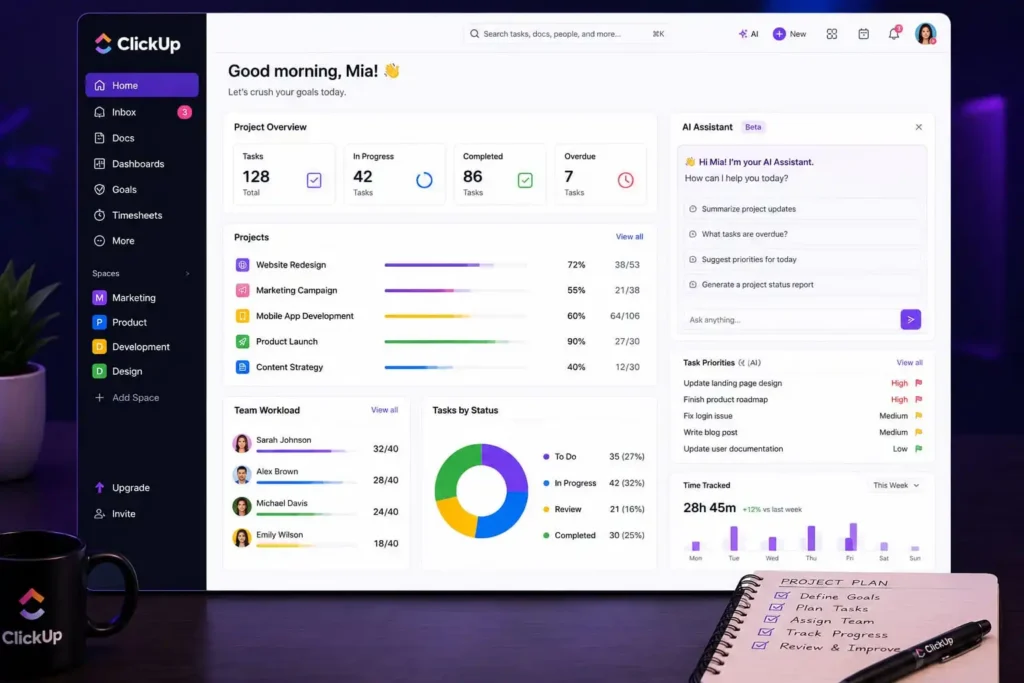 AI-Powered Project Management Tools using ClickUp AI for task planning and project management