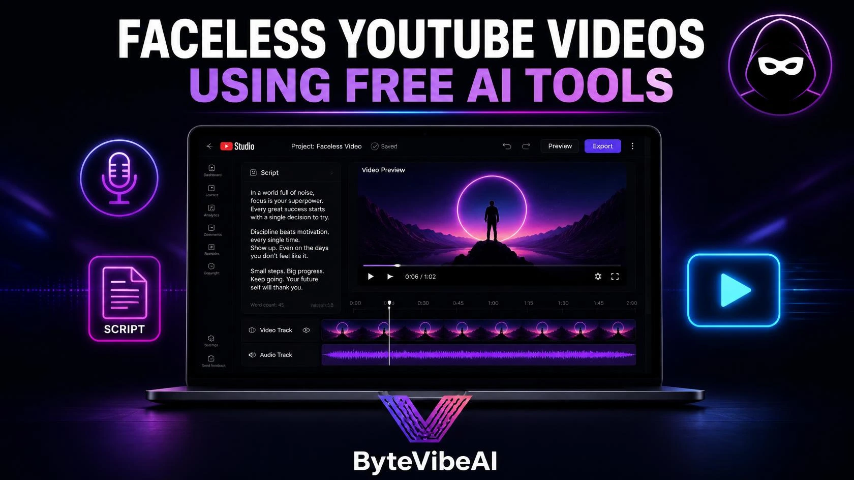 Creating faceless YouTube videos using free AI tools