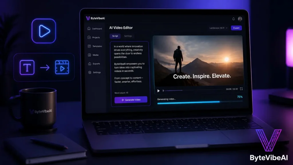 InVideo AI Text to Video Tool InVideo AI text to video generator dashboard