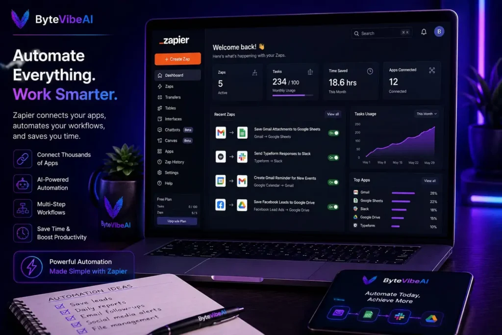 Zapier AI Dashboard Free AI Automation Tools using Zapier to automate workflows and connect apps