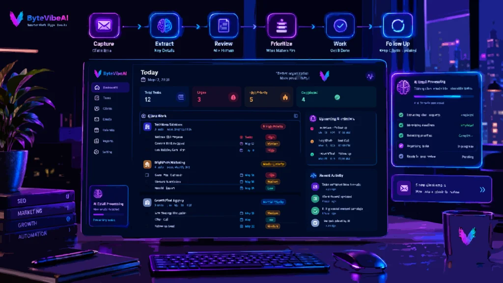 AI productivity workspace for managing client tasks and follow-ups