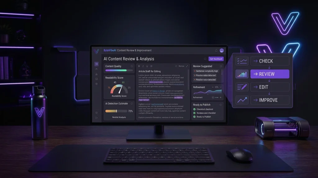 AI Content Checker dashboard for reviewing content quality and readability