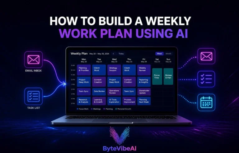 : Building a weekly work plan from emails, tasks and calendar using AI