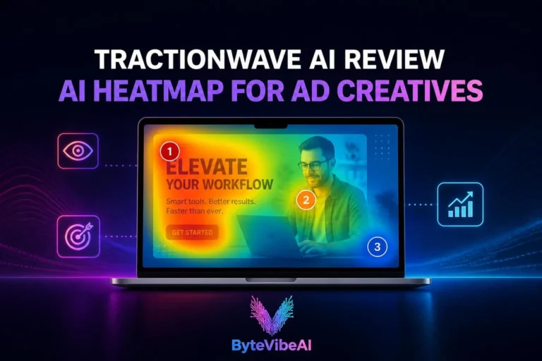 Tractionwave AI review of the AI heatmap tool for ad creatives